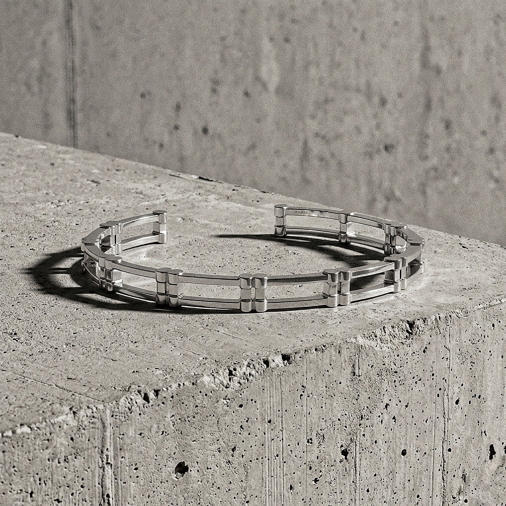 Ten Cuff Bracelet in Sterling Silver